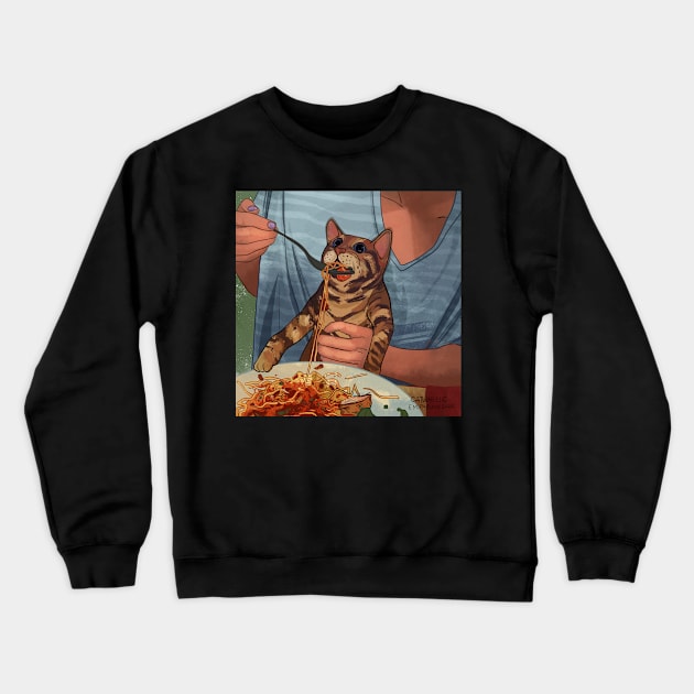 Spaghetti Lad Crewneck Sweatshirt by Catwheezie